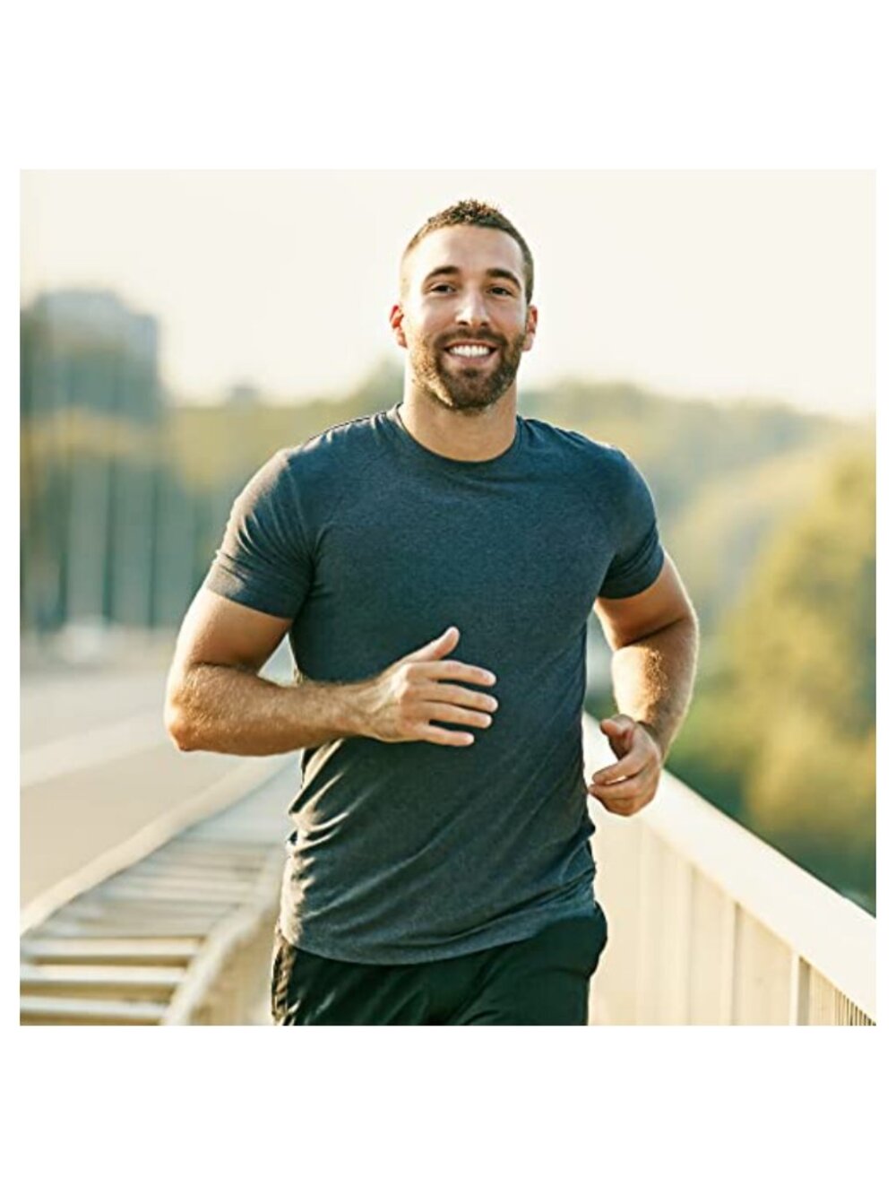 Men's Moisture Wicking Quick Dry Workout Gym T-Shirts Athletic Tees - Picture 4 of 6